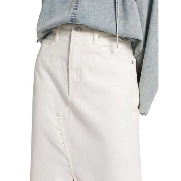 Frame Womens The Midaxi Angled Seam Denim Skirt 31 Ecru - NWT $268 - Picture 5 of 7
